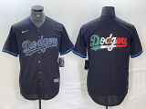 Men's Los Angeles Dodgers Black Blank Game Jersey