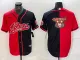 Men's San Francisco 49ers Red/Black Split Team Big Logo With Patch Cool Base Stitched Jersey