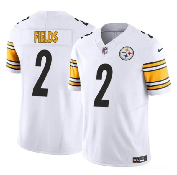 Men's Pittsburgh Steelers #2 Justin Fields White 2024 F.U.S.E.Vapor Untouchable Limited Jersey