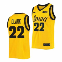 Men's Iowa Hawkeyes #22 Caitlin Clark Yellow College Basketball  Jersey