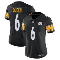 Women's Pittsburgh Steelers #6 Patrick Queen Black Vapor Football Stitched Jersey