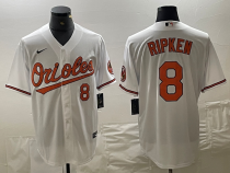 Men's Baltimore Orioles #8 Cal Ripken Jr. White Jersey