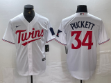 Men's Minnesota Twins #34 Kirby Puckett White 2024 Home Limited Jersey