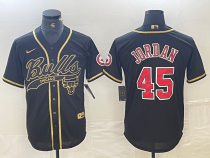 NBA Chicago Bulls #45 Jordan Black Baseball Jersey