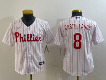 Youth Philadelphia Phillies #8 Nick Castellanos White Game Jersey