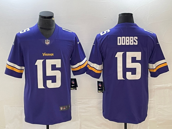 Men's Minnesota Vikings #15 Josh Dobbs Purple Vapor Untouchable Limited Jersey