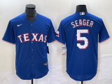 Men's Texas Rangers #5 Corey Seager Royal Nike Game Jersey