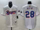 Men's Texas Rangers #28 Jonah Heim White Champions Nike Game Jersey