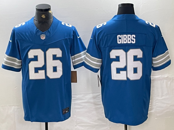 Men's Detroit Lions #26 Jahmyr Gibbs Blue 2024 F.U.S.E. 2nd Alternate Vapor Limited Jersey