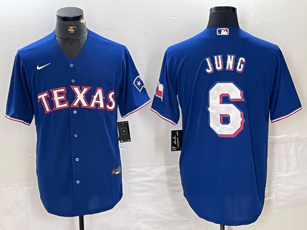 Men's Texas Rangers #6 Josh Jung Royal Nike Game Jersey