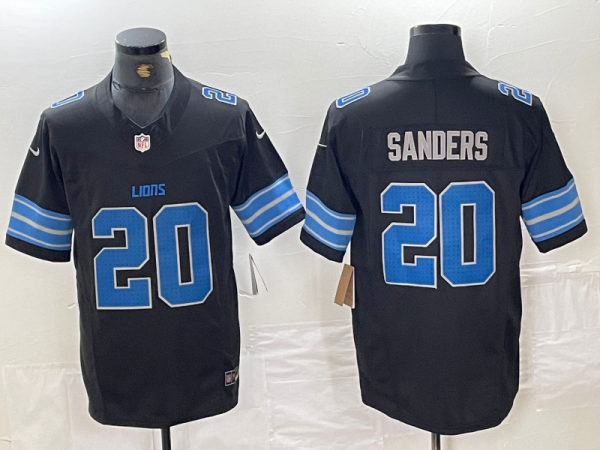 Men's Detroit Lions #20 Barry Sanders Black 2024 F.U.S.E. 2nd Alternate Vapor Limited Jersey