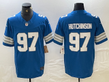 Men's Detroit Lions #97 Aidan Hutchinson Blue 2024 F.U.S.E. 2nd Alternate Vapor Limited Jersey