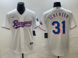 Men's Texas Rangers #31 Max Scherzer White Nike Game Jersey