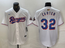 Men's Texas Rangers #32 Evan Carter White Champions  Nike Game Jersey