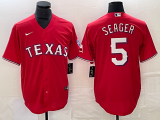 Men's Texas Rangers #5 Corey Seager Red Nike Game Jersey