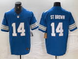 Men's Detroit Lions #14 Amon-Ra St. Brown Blue 2024 F.U.S.E. 2nd Alternate Vapor Limited Jersey