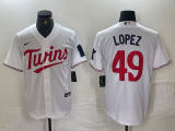 Men's Minnesota Twins #49 Lopez White 2024 Home Limited Jersey