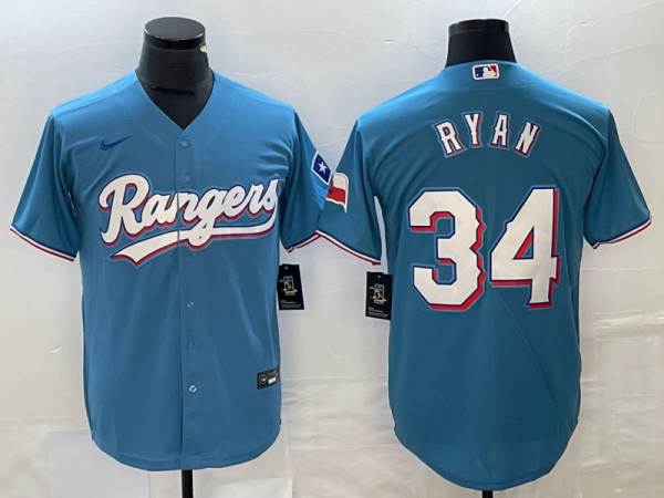 Men's Texas Rangers #34 Ryan Blue Nike Game Jersey