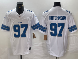 Men's Detroit Lions #97 Aidan Hutchinson White 2024 F.U.S.E. 2nd Alternate Vapor Limited Jersey