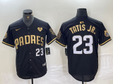 Men's San Diego Padres #23 Fernando Tatis Jr. Black Gold jersey