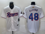 Men's Texas Rangers #48 Jacob DeGrom White Champions  Nike Game Jersey