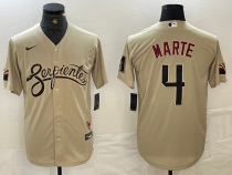 Men's Arizona Diamondbacks #4 Ketel Marte Gold City Connect Jersey