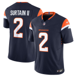 Men's Denver Broncos #2 Pat Surtain II Navy 2024 F.U.S.E. Vapor Limited Stitched Football Jersey