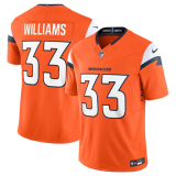 Men's Denver Broncos #33 Javonte Williams Orange 2024 F.U.S.E. Alternate Vapor Limited Jersey