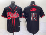 Men's Cincinnati Reds #19 Joey Votto Black 2023 City Connect Cool Base Jersey