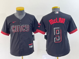 Youth MLB Cincinnati Reds #9 Burrow Black 2023 City Connect Stitched Jersey