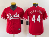 Youth MLB Cincinnati Reds #44 Elly De La Cruz White Cool Base Stitched Baseball Jersey