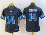 Women Detroit Lions #14 Amon-Ra St. Brown Black 2024 F.U.S.E. 2nd Alternate Vapor Limited Jersey