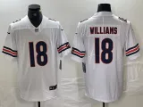 Men's Chicago Bears #18 Caleb Williams White 2024 Draft Vapor Limited Jersey