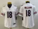 Women Chicago Bears #18 Caleb Williams White 2024 Draft Vapor Limited Jersey