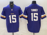 Men's Minnesota Vikings #15 Dallas Turner Purple 2024 Draft F.U.S.E. Vapor Untouchable Jersey