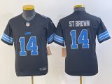 Youth Detroit Lions #14 Amon-Ra St. Brown Black  2024 F.U.S.E. 2nd Alternate Vapor Limited Jersey