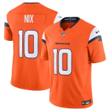 Men's Denver Broncos #1 Bo Nix Orange 2024 F.U.S.E. Vapor Limited Stitched Football Jersey