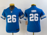 Youth Detroit Lions #26 Jahmyr Gibbs Blue 2024 F.U.S.E. 2nd Alternate Vapor Limited Jersey