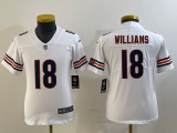 Youth Chicago Bears #18 Caleb Williams White 2024 Draft Vapor Limited Jersey