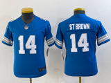 Youth Detroit Lions #14 Amon-Ra St. Brown Blue 2024 F.U.S.E. 2nd Alternate Vapor Limited Jersey