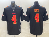 Men's Kansas City Chiefs #4 Rashee Rice Black Vapor Untouchable Limited Jersey