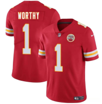 Men’s Kansas City Chiefs #1 Xavier Worthy Red 2024 Draft Vapor Untouchable Limited Jersey