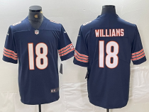 Men's Chicago Bears #18 Caleb Williams Navy 2024 Draft Vapor Limited Jersey