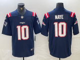 Men's New England Patriots #10 Drake Maye Navy 2024 Draft Vapor Limited Jersey