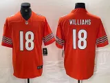 Men's Chicago Bears #18 Caleb Williams Orange 2024 Draft Vapor Limited Jersey