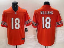 Men's Chicago Bears #18 Caleb Williams Orange 2024 Draft Vapor Limited Jersey