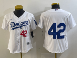 Women Los Angeles Dodgers #42 Robinson White Game Jersey