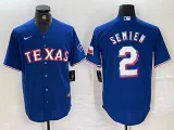 Men's Texas Rangers #2 Marcus Semien Blue Champions Nike Game Jersey