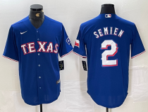 Men's Texas Rangers #2 Marcus Semien Blue Champions Nike Game Jersey