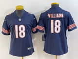 Women Chicago Bears #18 Caleb Williams Navy 2024 Draft Vapor Limited Jersey